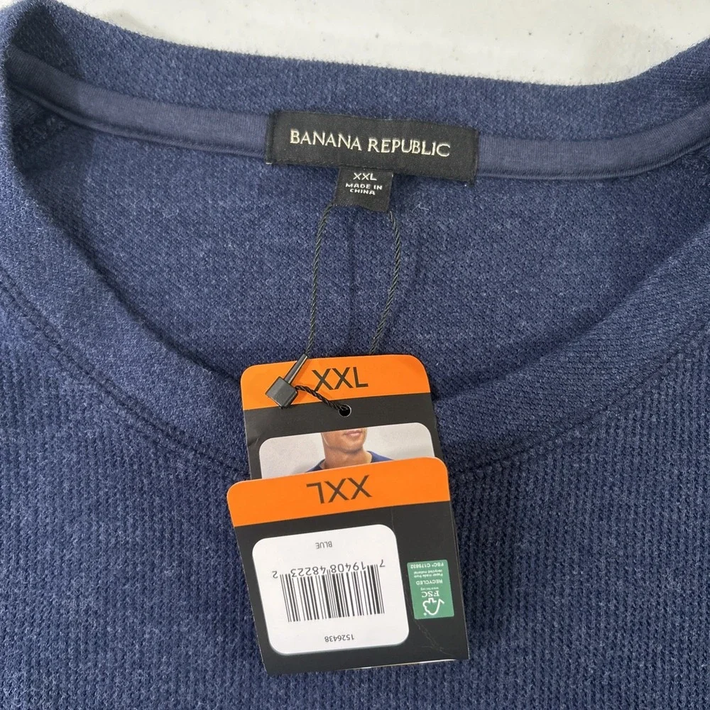 Banana Republic Sweater Mens XXL Blue Crew Pullover Preppy‎ Minimalist Business